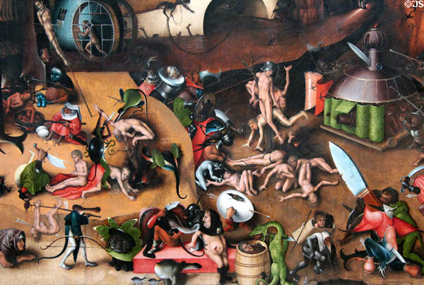 Detail of Last Judgment painting (c1524) by Lucas Cranach the Elder after Hieronymus Bosch at Berlin Gemaldegalerie. Berlin, Germany.