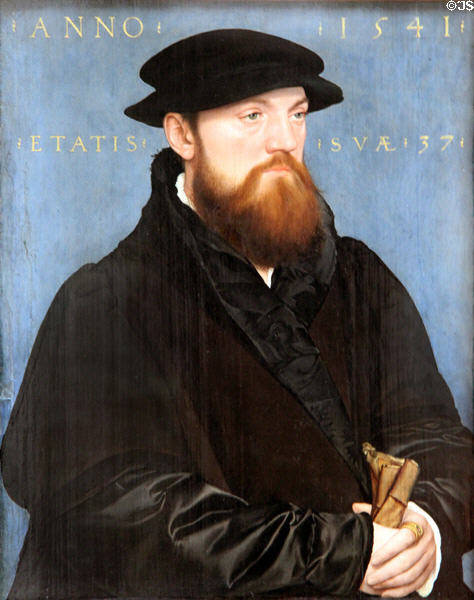 Roelof (?) de Vos van Steenwijk painting (1541) by Hans Holbein the Younger at Berlin Gemaldegalerie. Berlin, Germany.