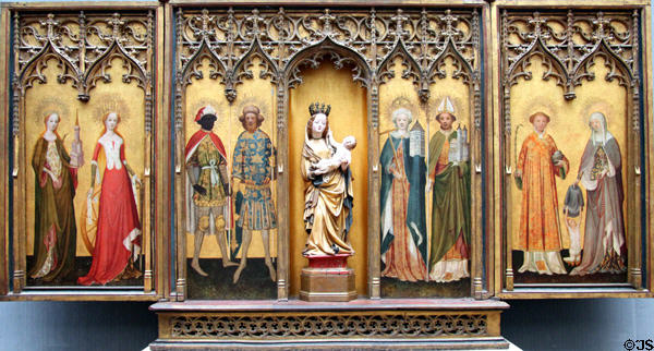 Maria Altar from St Gereon painting (c1420-30) by Meister des Gereon-Altars at Berlin Gemaldegalerie. Berlin, Germany.