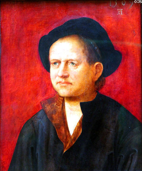 Portrait of Hans Gunder (1509) by Hans Suess von Kulmbach at Berlin Gemaldegalerie. Berlin, Germany.