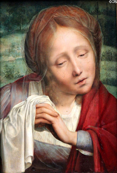 Lamenting Mary Magdalene painting (c1525) by Quinten Massys at Berlin Gemaldegalerie. Berlin, Germany.