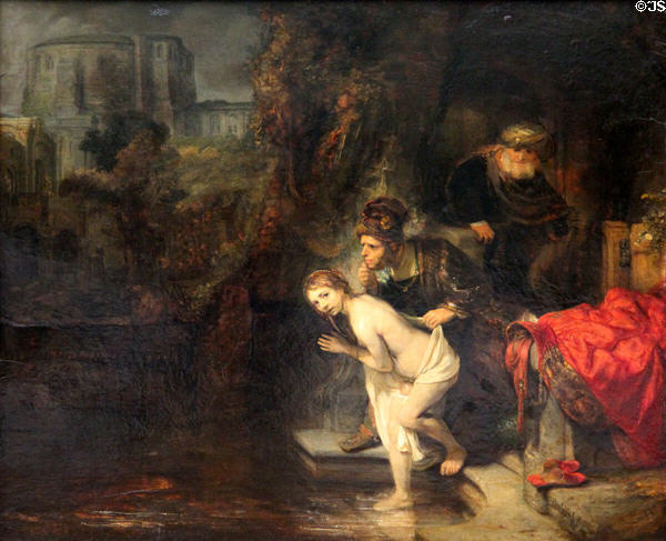 Susanna & the Elders painting (1647) by Rembrandt van Rijn at Berlin Gemaldegalerie. Berlin, Germany.