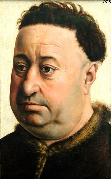 Portrait of a fat man (c1430-40) by Master of Flémalle at Berlin Gemaldegalerie. Berlin, Germany.