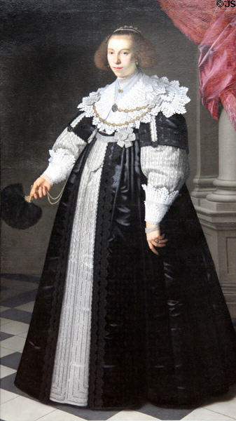 Catharina Hooft, wife of Cornelis de Graeff, Mayor of Amsterdam painting (1636) by Nicolaes Eliasz Pickenoy at Berlin Gemaldegalerie. Berlin, Germany.