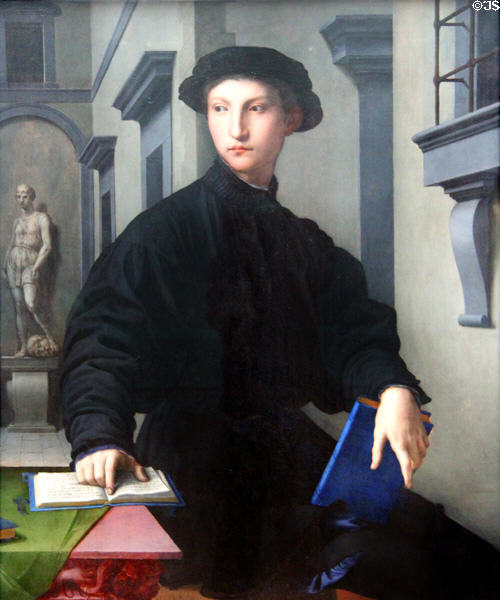 Portrait of Ugolino Martelli (1536-7) by Bronzino at Berlin Gemaldegalerie. Berlin, Germany.