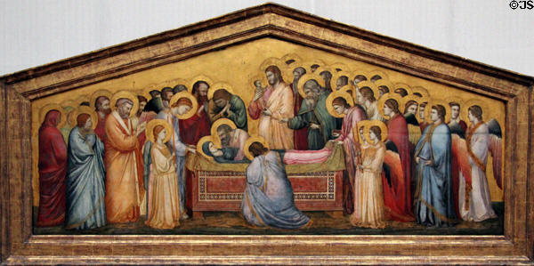 Entombment of Mary painting (c1310) by Giotto di Bondone from Florence at Berlin Gemaldegalerie. Berlin, Germany.