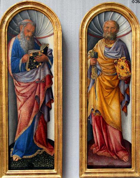 John the Evangelist & Apostle Peter painting (c1430-5) by Jacopo Bellini at Berlin Gemaldegalerie. Berlin, Germany.