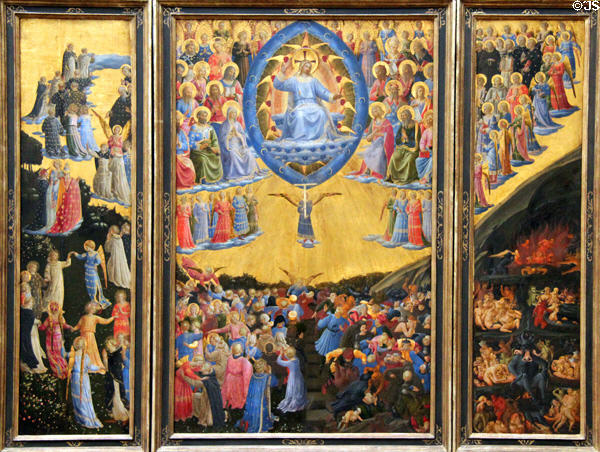 Last Judgment painting (early 15thC) by Fra Angelico at Berlin Gemaldegalerie. Berlin, Germany.