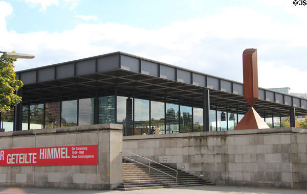 Neue Nationalgalerie (1968) displays State Museums of Berlin modern art collection at Kulturforum. Berlin, Germany. Architect: Mies van der Rohe.