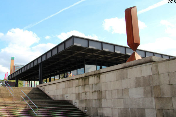Mies van der Rohe's Neue Nationalgalerie glass structure part of Kulturforum. Berlin, Germany.