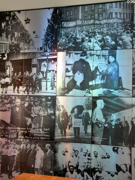 Photographic display of Nazi times at German Resistance Memorial Center. Berlin, Germany.