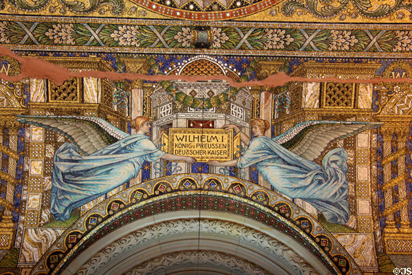 Wilhelm I mosaic detail at Kaiser Wilhelm Memorial Church. Berlin, Germany.