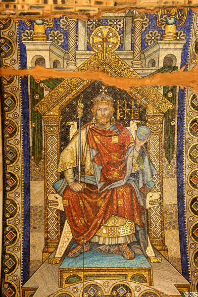 Charlemagne mosaic detail at Kaiser Wilhelm Memorial Church. Berlin, Germany.