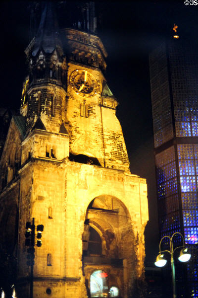 Kaiser-Wilhelm Memorial Church at night. Berlin, Germany.
