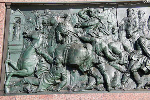 Detail of German War at Königgrätz (1866) on south bronze panel by Moritz Schulz on Victory Column. Berlin, Germany.