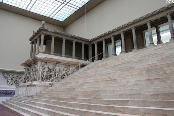 Hellenistic Pergamon main altar western facade reconstruction (c170 BCE) at Pergamon Museum. Berlin, Germany.