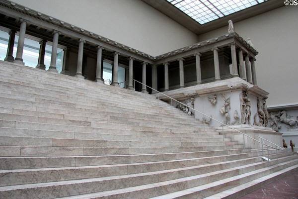 Hellenistic Pergamon main altar western facade reconstruction (c170 BCE) at Pergamon Museum. Berlin, Germany.