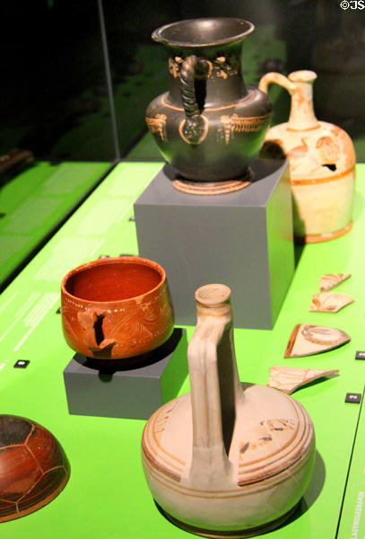 White-ground Lagynos pottery (200-100 BCE) from Pergamon at Pergamon Museum. Berlin, Germany.