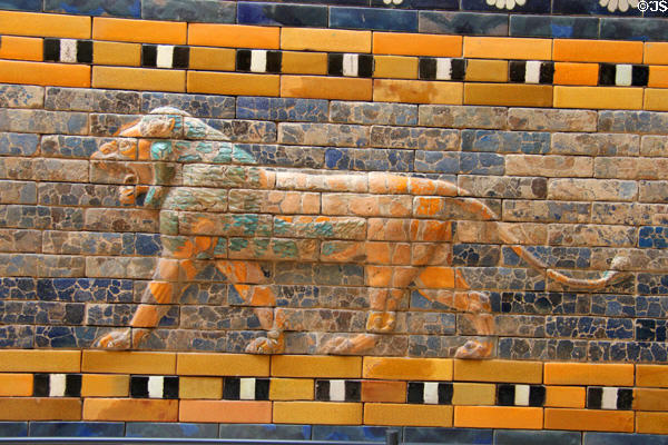 Babylon Processional Way lion at Pergamon Museum. Berlin, Germany.