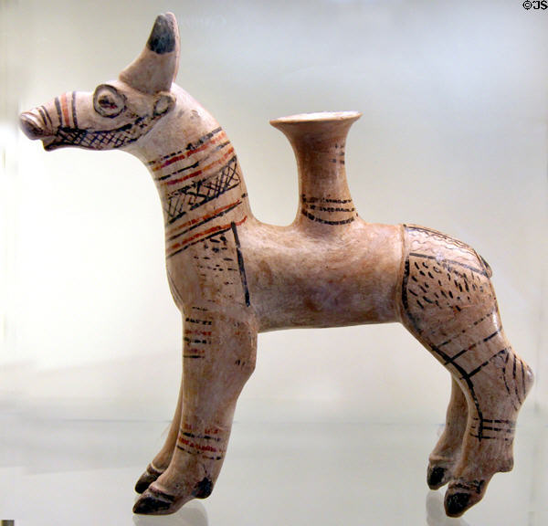 Ceramic donkey vessel (c19thC BCE) from Anatolia at Pergamon Museum. Berlin, Germany.