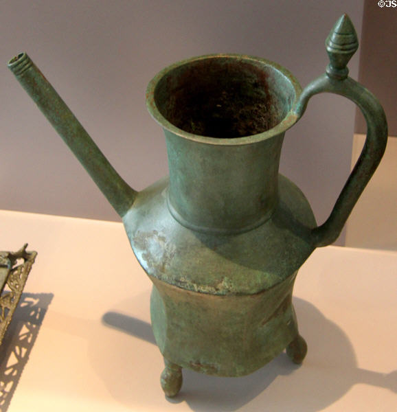 Cast bronze water can (7th-8thC) from Egypt at Pergamon Museum. Berlin, Germany.