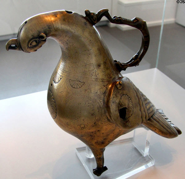 Bronze Incense burner in shape of bird (8thC) from Iran at Pergamon Museum. Berlin, Germany.