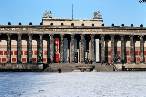 Altes Museum Berlin (1830) in snow. Berlin, Germany.
