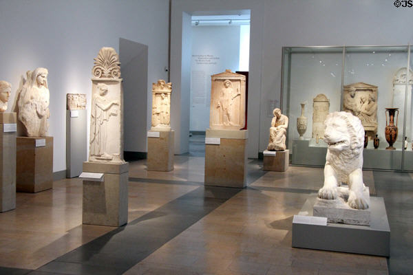 Hall of Roman tombstones at Altes Museum. Berlin, Germany.