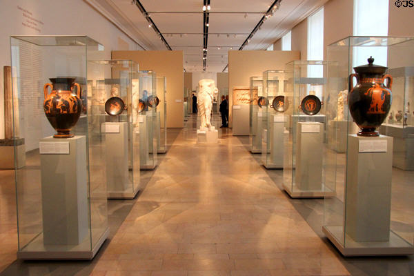 Gallery of Greek red-figure pottery at Altes Museum. Berlin, Germany.
