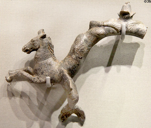 Scythian bronze seahorse-shaped handle for vessel (c450 BCE) from Maikop (now in Southern Russia) at Altes Museum. Berlin, Germany.