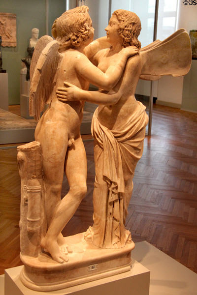 Amor & Psyche marble Roman sculpture (150 AD after 1stC BCE original) at Altes Museum. Berlin, Germany.