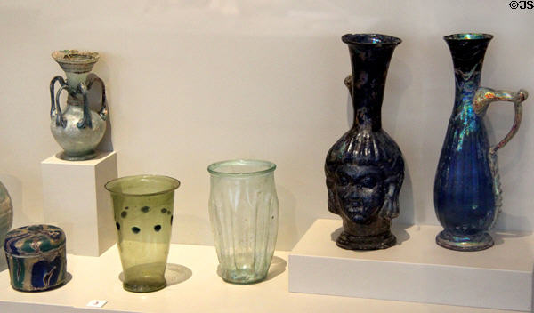 Collection of Roman era glass (1st-6thC) at Altes Museum. Berlin, Germany.