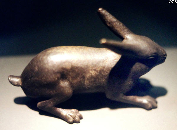 Egyptian ceramic figurine of hare at Neues Museum. Berlin, Germany.