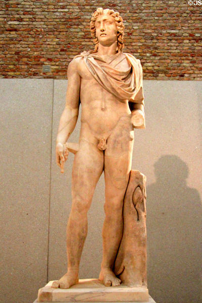 Colossal marble statue of Helios (138-161 CE) from Roman Egypt at Neues Museum. Berlin, Germany.