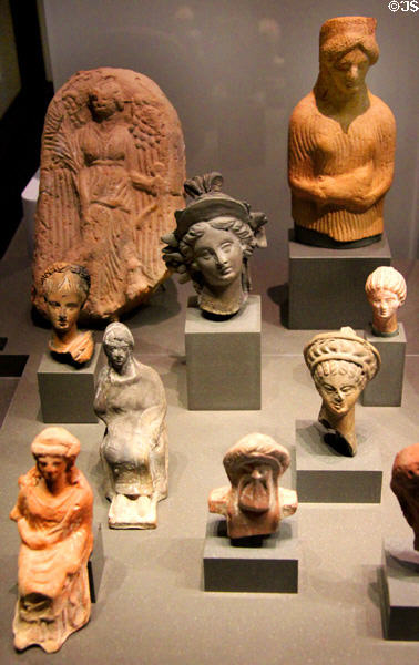 Greek & Roman Terra-cotta votive figures (3rdC BCE - 3rdC CE) at Neues Museum. Berlin, Germany.