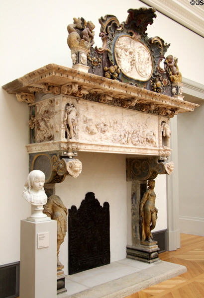 Stone fireplace from Husum Castle (1612-5) by Henni Heidtrider at Bode Museum. Berlin, Germany.