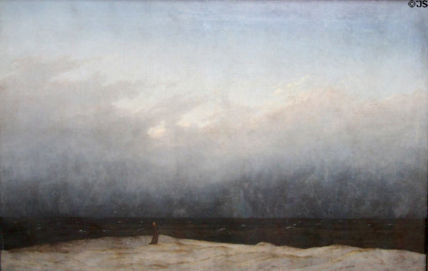 Monk by the Sea painting (1808-10) by Caspar David Friedrich at Alte Nationalgalerie. Berlin, Germany.