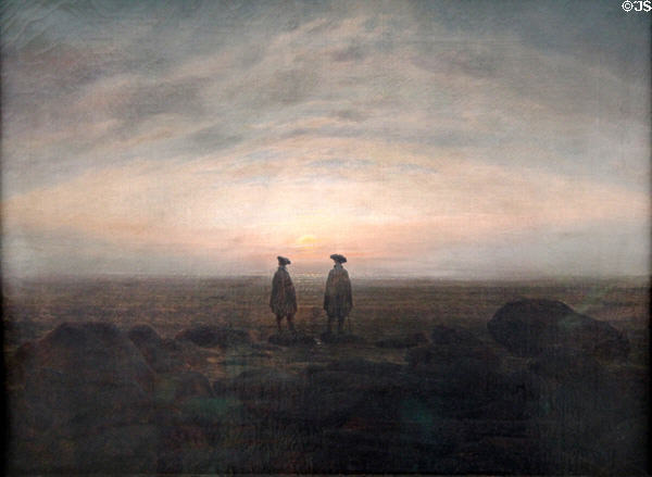 Two Men by the Sea painting (1817) by Caspar David Friedrich at Alte Nationalgalerie. Berlin, Germany.
