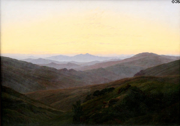 Riesengebirge Mountain painting (1830-35) by Caspar David Friedrich at Alte Nationalgalerie. Berlin, Germany.