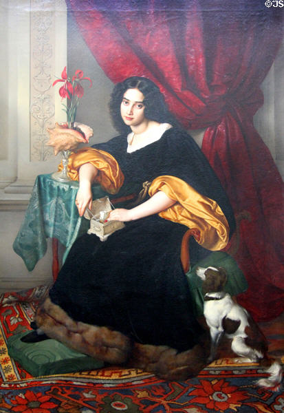 Pauline Charlotte Bendemann, Bride of the Artist painting (1829) by Julius Hübner at Alte Nationalgalerie. Berlin, Germany.