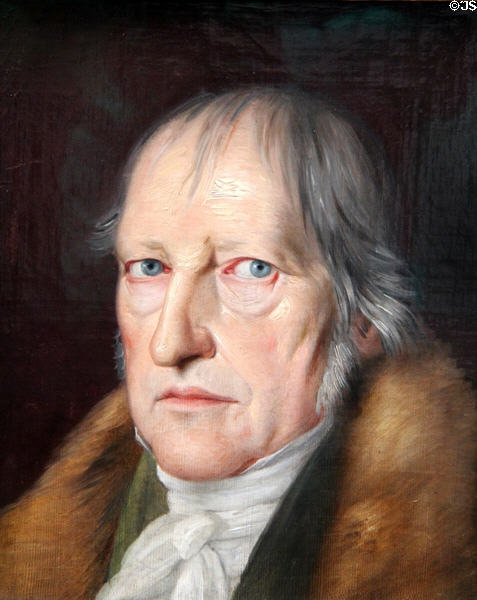 Portrait of philosopher Georg Friedrich Wilhelm Hegel (1831) by Jacob Schlesinger at Alte Nationalgalerie. Berlin, Germany.
