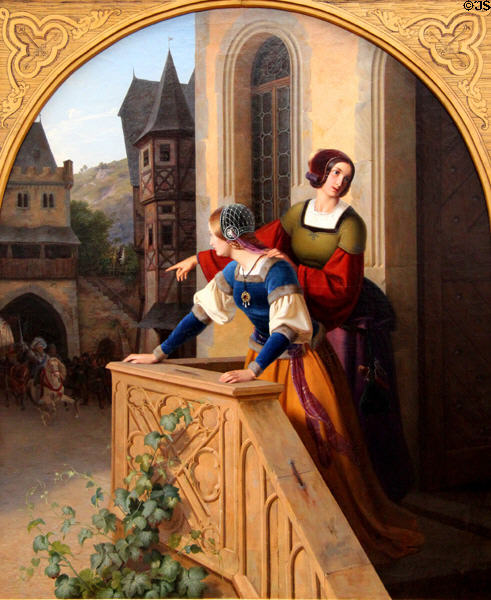 The Homecoming painting (1837) by Ferdinand Friedrich Wilhelm Weiss at Alte Nationalgalerie. Berlin, Germany.