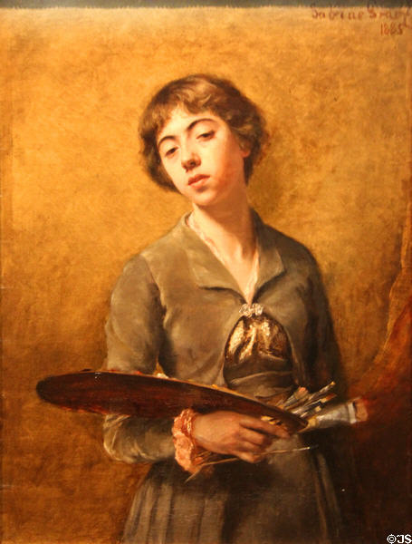 Self-portrait (1885) by Sabine Lebsius at Alte Nationalgalerie. Berlin, Germany.