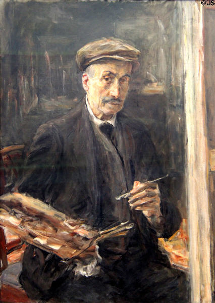 Self-portrait with sports cap at Easel (1905) by Max Liebermann at Alte Nationalgalerie. Berlin, Germany.