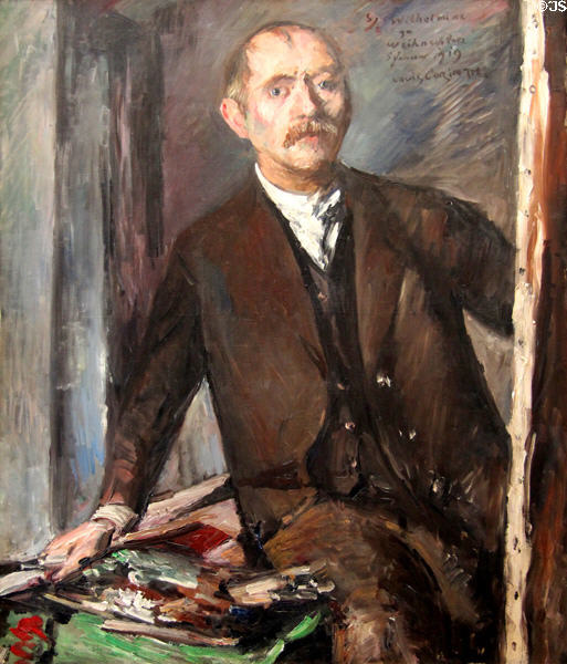 Self-portrait at Easel (1919) by Lovis Corinth at Alte Nationalgalerie. Berlin, Germany.
