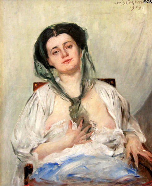 Portrait of Donna Gravida (artist's wife) (1909) by Lovis Corinth at Alte Nationalgalerie. Berlin, Germany.
