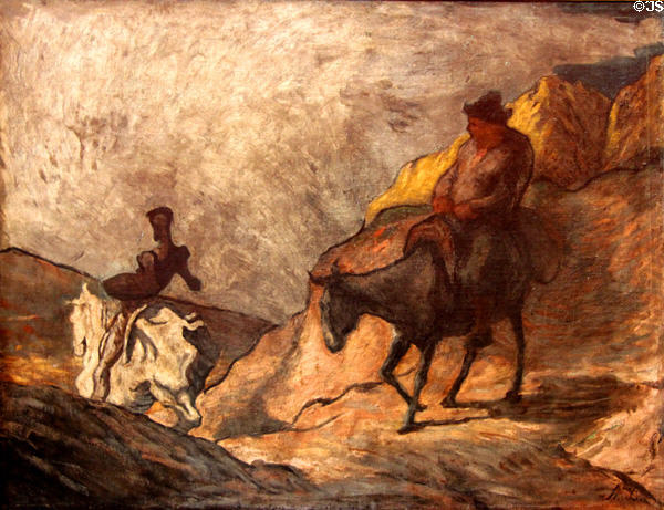 Don Quixote & Sancho Panza painting (c1866) by Honoré Daumier at Alte Nationalgalerie. Berlin, Germany.