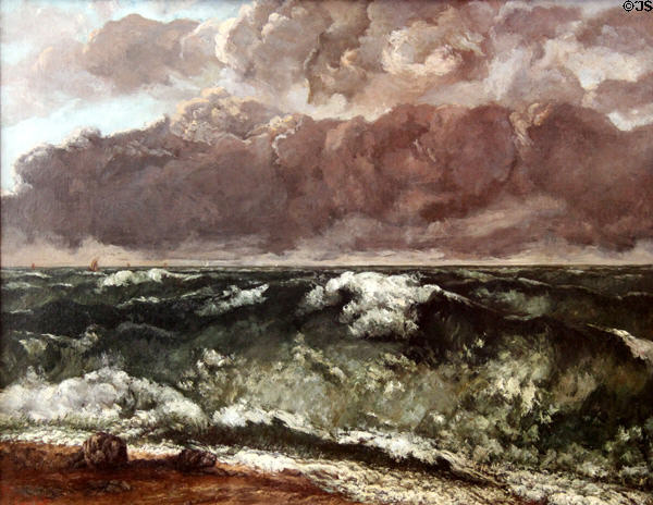 The Wave painting (1870) by Gustave Courbet at Alte Nationalgalerie. Berlin, Germany.