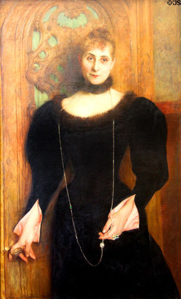 Portrait of wife of Consul General Kreismann (before 1894) by Gustave Courtois at Alte Nationalgalerie. Berlin, Germany.