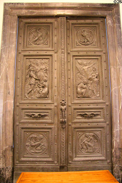 Carved doors off Zeughaus courtyard at German Historical Museum. Berlin, Germany.